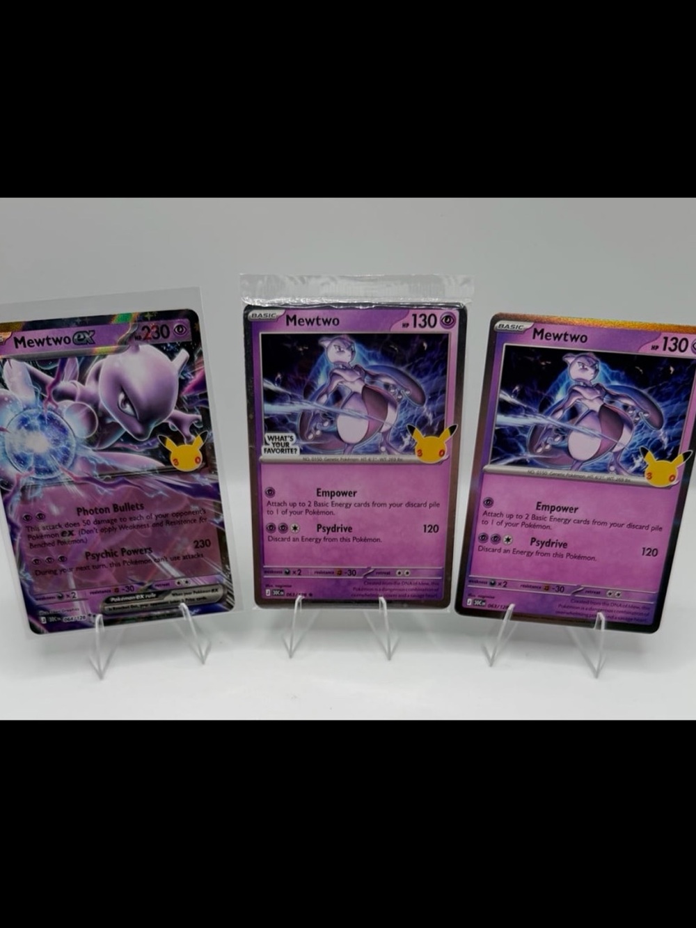 Mewtwo Pokemon 30th Celebrations Promo 063/128 SEALED Mewtwo ex 064/128, 063/128